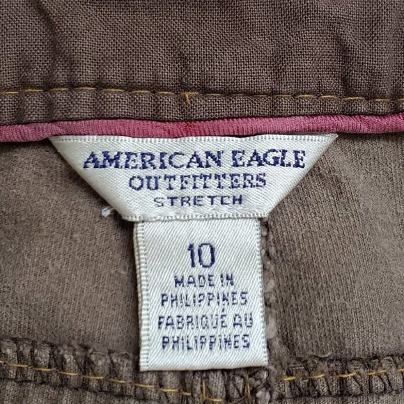 American Eagle Outfitters Stretch Soft Velvet Feel Brown Academia Skirt Size 10 - Picture 10 of 12